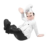 GARVALON Kochfigur Aus Harz Koch Ornament Europäischer Stil Dekoration Für Küche Restaurant Bistro Tisch