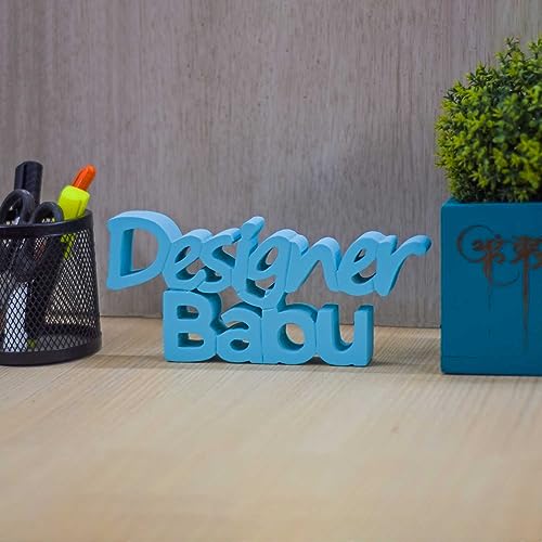 Image of NUKKAD TALES Designer Babu Blue Office Decor Showpiece Office Decoration Items for Office Table Corporate Gifts for Employees Gift for Graphic Designers (8 X 3.6 inch)