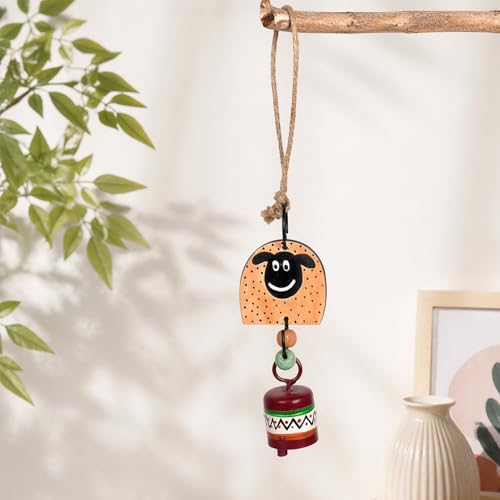 Image of Aakriti Art Creations Metal Bell Wind Chime | Modern Art Handmade Wooden & Metal Wind Chime | Matte Decorative Wind Chimes for Balcony, Garden & Home, Living Room & Gifting