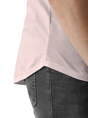 Image of The Souled Store Nude Pink Mens and Boys Solid Supima Cotton Drop Cut T-Shirts
