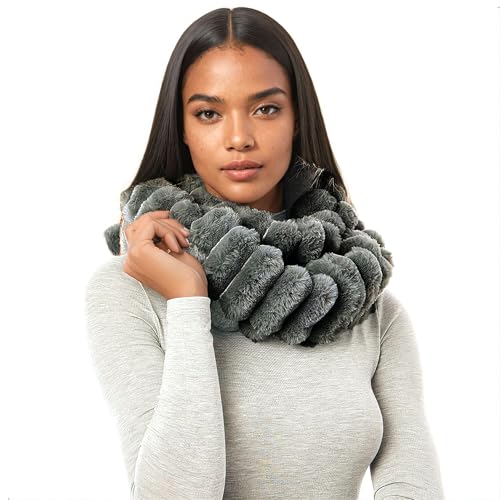 Women's Faux Fur Winter Infinity Scarf One Size