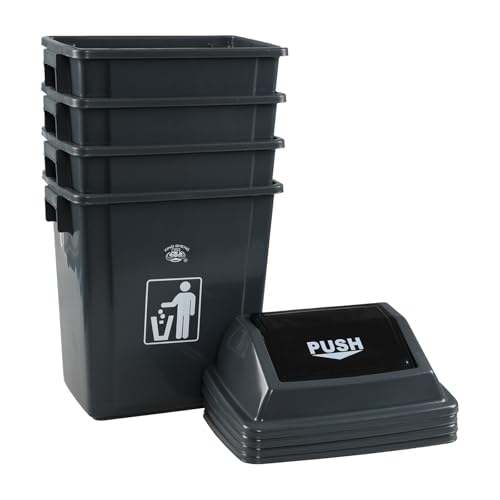 Canecas de basura de plástico rectangular 6 galones 4 piezas