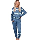 【Caractéristiques】 Ensemble de vêtements de détente imprimés classiques et mignons, col rond, manches longues, joli haut imprimé, pantalon long avec taille élastique et deux poches latérales.