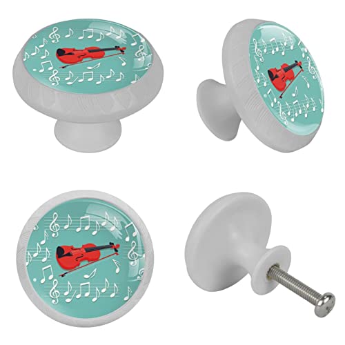 Boutons de tiroir en verre notes de musique 35mm pour commode et placard