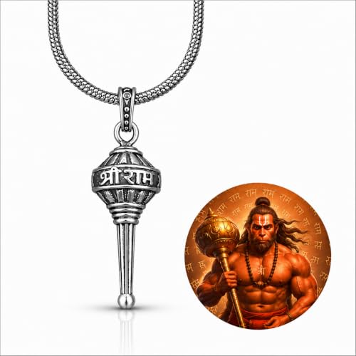 Image of Hanuman Locket for Men & Women | Spiritual Religious Pendant with Chain | Bajrangbali Hanuman Ji Kavach for Protection, Strength, Positive Energy & Devotional Wear Unisex