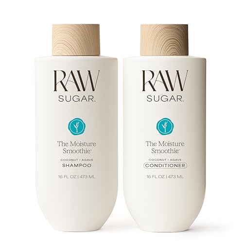 Raw Sugar The Moisture Smoothie Shampoo and Conditioner with Coconut Oil, Agave, & Sweet Almond Oil,...