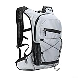 Mochila de ciclismo reflectante de 8 L para aventuras seguras al aire libre con múltiples bolsillos de almacenamiento (gris)