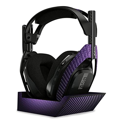 Image of MightySkins Carbon Fiber Skin Compatible With Astro A50 Wireless Headphones + Base Station (Gen 4) - Antique Purple | Protective, Durable Textured Carbon Fiber Finish | Easy To Apply | Made in the USA