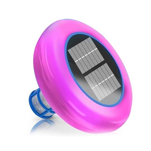 Qomcsrl Ionizador Solar para Piscinas Mejorado,Ionizador Cobre para Piscinas con Luz LED y Cambio Automático, Ionizador Flotante para Piscinas, Limpiador Automático para Piscinas.