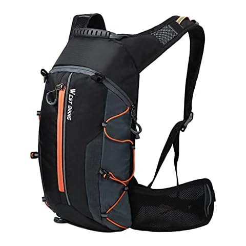 Zeroall Fahrradrucksack 10L, Damen Herren Outdoor MTB Rucksack Leichter Kleiner Tagesrucksack Wasserdicht Wanderrucksack Sportrucksack Rucksack mit Versteckter Aufbewahrungstasche(Orange) Cover