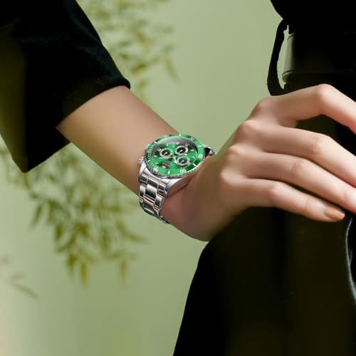 Image of OLEVS Women Diamond Quartz Watches Stainless Steel Chronograph Wristwatch