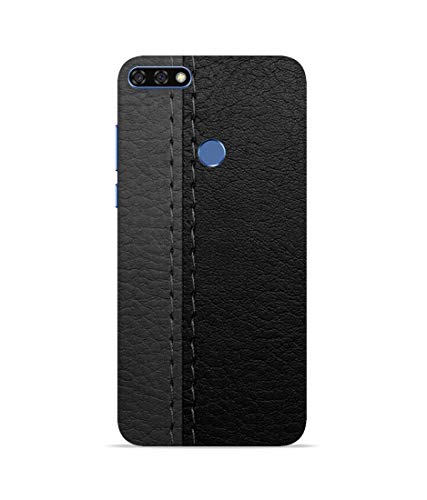 Image of silence printed black& gray leather themes designer back case cover for huawei honor 7x - Black