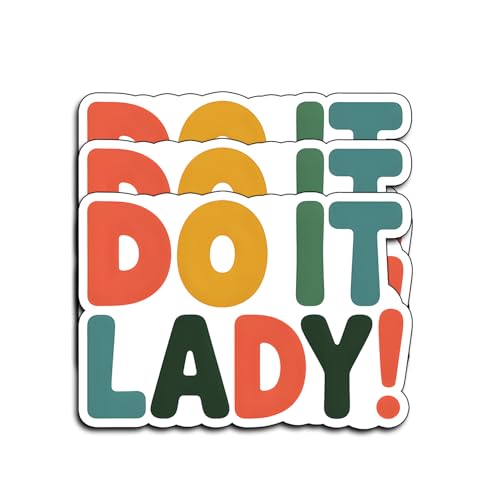 (3Pcs) Do It Lady Motivational Sticker, Retro Positive Message Decal Inspirational Typography Stickers for Women Empowering Mindset Gifts Laptop Water Bottle Journal Planner Decor Accessory 3x2 Inches