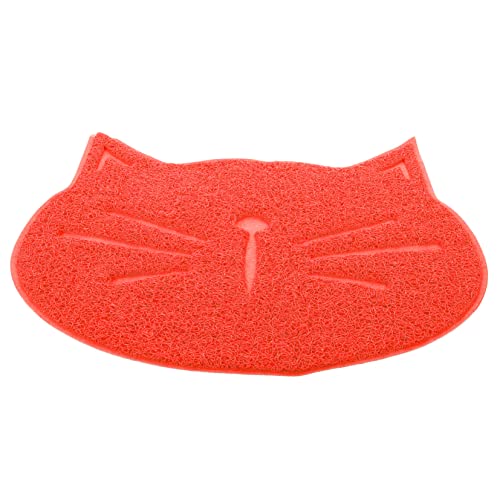 HOLIDYOYO Food Mats Floor Cat Food Mats for Indoor Red Placemat Easy Dishwasher Safe