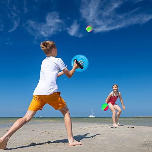 Ayeboovi Velcro Toss and Catch Ball Set with Sticky Nylon Catch Balls for Outdoor Games Gift for Kids 3