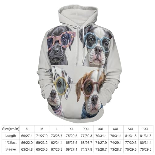 Sweat à capuche imprimé 3D chiens cadeau original mixte - 3