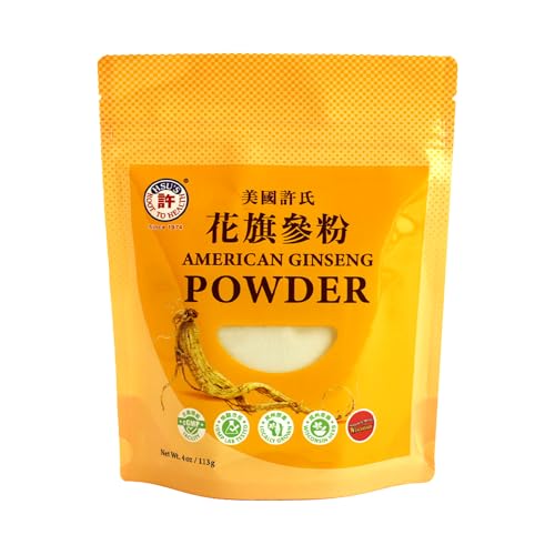 Hsu's SKU 1174 | American Ginseng Powder | Cultivated Ginseng from Marathon County, Wisconsin | 许氏花旗参粉 | 4oz Bag, 西洋参