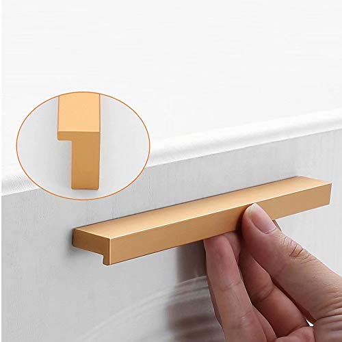 Poignées d'armoire cachées dorées 128mm pour rénover sans percer les façades de tiroir - 4