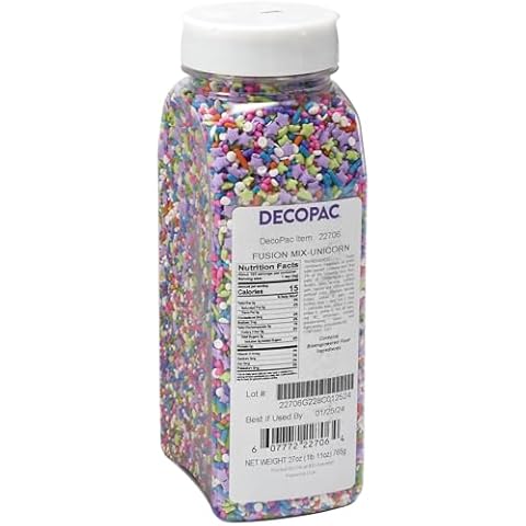 DecoPac Unicorn Fusion Mix Sprinkles, 27oz, Magical Candy Sprinkles in Handheld Container, Edible Decorations For Celebration Cakes, Cupcakes, Cookies and Donuts Cover