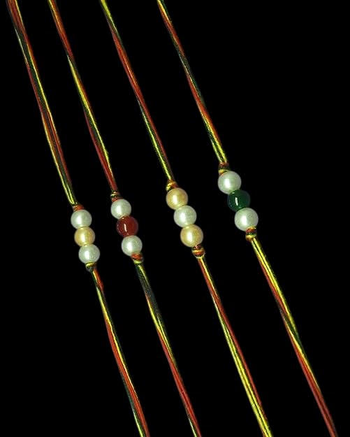 Image of Elegant Traditional Gold Plated /Rakhi Combo Of 1 Piece for Men and Women /brother /sister /bhabhi Kundan Stone combo set (Same as Shown In Image)