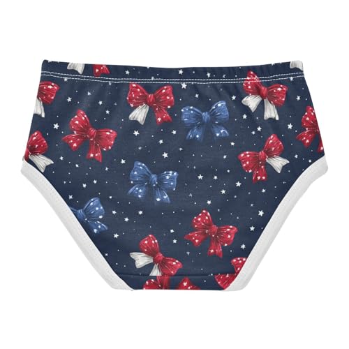 Wusikd Blue Red White Bows Girls' Underwear Cotton Girls Briefs Soft Toddler Underwear 2T2