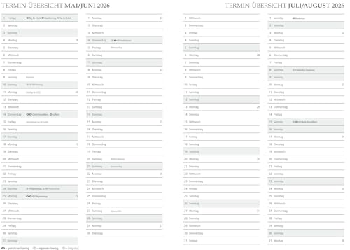 2026 Günstiger Buchkalender Chefplaner A5 1 Tag 1 Seite auch sonntags schwarz Hardcover Einband schwarz