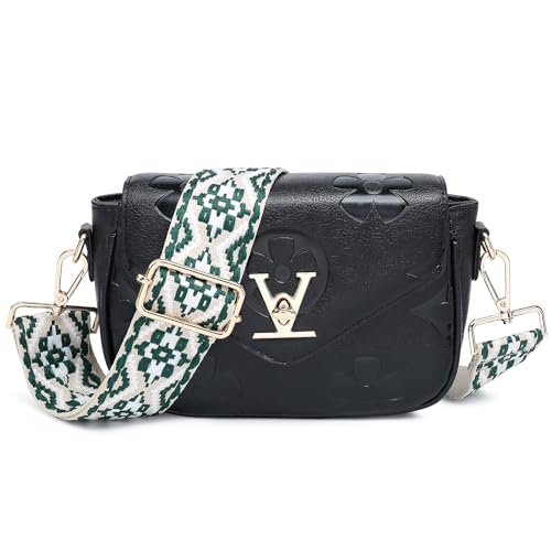 Image of Wide Shoulder Strap Replacement for Crossbody Handbag Canvas Belt Guitar Adjustable Strap with Gold Hardware