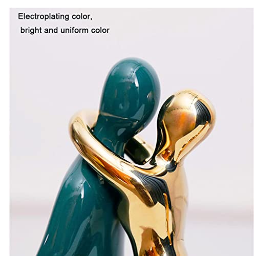 Estatua de pareja amantes de cerámica decorativa moderna miniatura 5