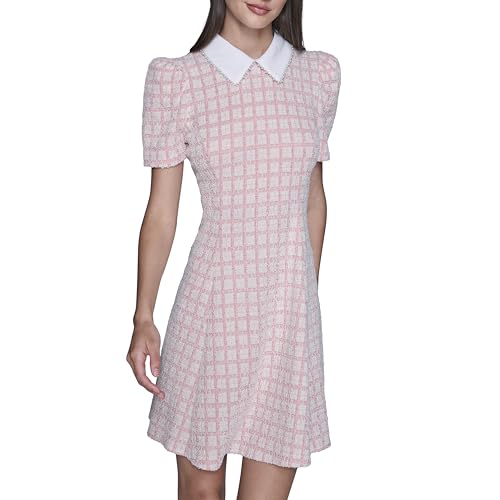 Image of Karl Lagerfeld Women's Short Puff Sleeve Embellished Collar A-line Mini Dress
