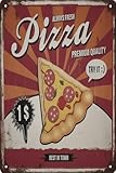 Pizza Fast Food Shop - Letreros de metal retro para decoración de pared para el hogar, restaurante, cafetería, pub, bar, cocina, regalos, 12 x 8 pulgadas