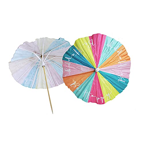 Qxzvzem 20 Stück Cocktail-Picker mit Buchstaben-Druck, kleine Regenschirme, Spieße, ausgefallene Zahnstocher für Vorspeisen, Obststäbchen, Garnieren, Luau-Kuchen, Party-Dekorationen, Bar-Zubehör Cover