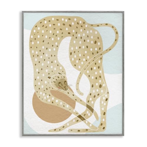 Stupell Industries Contemporary Cheetah Shapes Giclee Framed Wall Art, Design by Lil' Rue, 24 x 30, Grey Framed