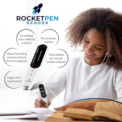 Image of Rocket Pen Reading Tutor-Scans Any Surface, Six Decoding Tools-Pink Case | Make reading your new superpower