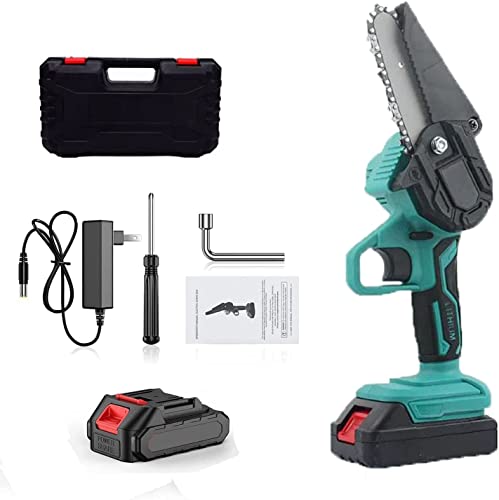 Image of 24V Cordless Chainsaw Procut One Hand Lightweight Portable Battery Operated 4inch Mini Chain Saw for Pruning Tree Branch Wood Cuttingn With 2 Pc Li-ion Chargable Batteries.