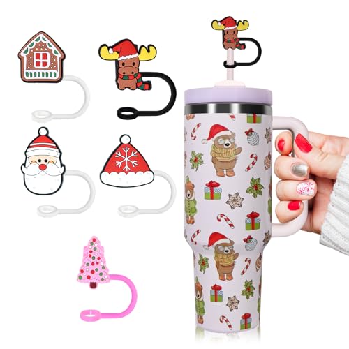 5 Pitillos con Cubiertas de Silicona Navidad miniatura 1