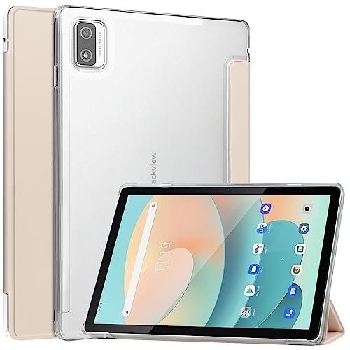 Dlahaby Funda para Blackview Tab 12 / Blackview Tab 12 Pro, piel sintética y Hard PC Flip Cover con función atril Funda para Blackview Tab 12 Pro/Tab 12 Tablet,albaricoque