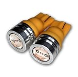Tuningpros LEDIS-T10-AHP1 Ignition Switch LED Light Bulbs T10 Wedge, High Power LED Amber 2-pc Set