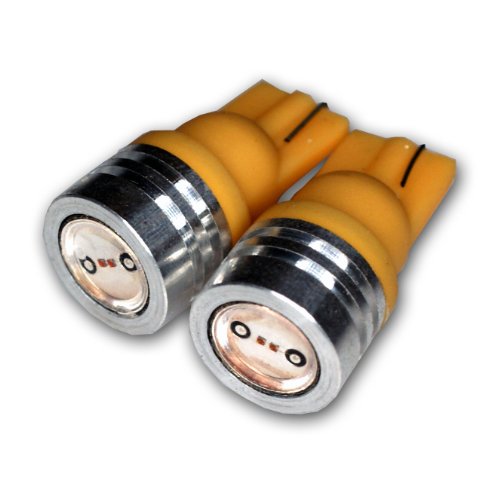 Tuningpros LEDIS-T10-AHP1 Ignition Switch LED Light Bulbs T10 Wedge, High Power LED Amber 2-pc Set