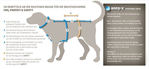 Hunde Brustgeschirr Fun (M, schwarz/schwarz)