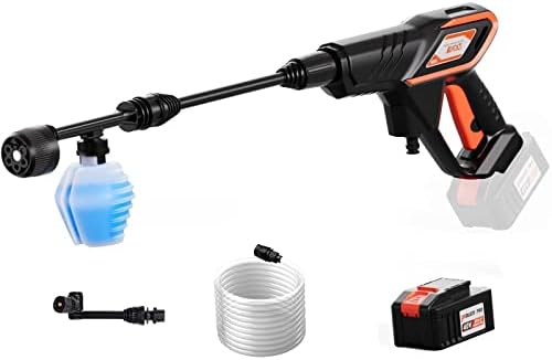 AIVOLT Cordless Pressure Washer, 800PSI Portable Power Washer Battery Powered Brushless Cordless Power Cleaner with 6-in-1 & 180°Rotating Nozzle, 40V Battery and Charger Included for Car Washing