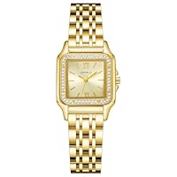 CIVO Montre Femme Acier Inoxydable: Doré Rectangulaire Quartz Analogique - Etanche Montre Élégant Cadeau pour Femmes et Filles