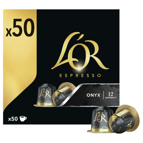 L'OR Espresso Café Cápsulas Onyx | Intensidad 12 | 50 Cápsulas Compatibles Nespresso