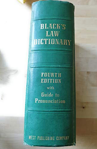 Blacks Law Dictionary 4th Edition With Guide To... B0052IT8LC Book Cover