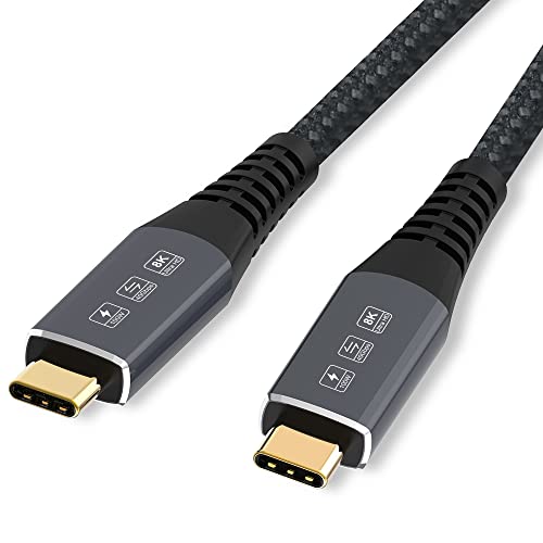 ✅【Velocità di trasferimento dati USB4.0 Max 40 Gbps】 Questo cavo USB4 può raggiungere una velocità di trasferimento dati fino a 40 Gbps, la velocità di trasmissione è due volte più veloce di TB3. Quando si trasmettono dati, l'apparecchiatura di trasmissione dati deve supportare 40 Gbps e il i propri dati possono raggiungere i 40 Gbps, altrimenti la velocità di trasmissione dei dati non sarà raggiunta