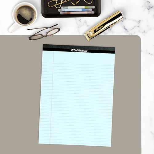 Cambridge Writing Pads, 8.5 X 11 Inches, Letter Size, Wide Ruled, Perforated Sheets, Bue Paper Note Pads, 3-Pack (59806) image 1