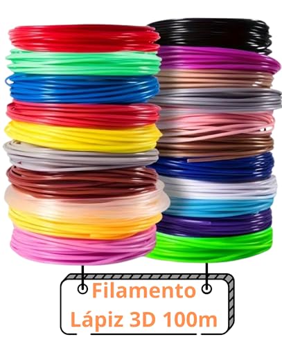 CAELLUMA Filamento PLA 1,75 mm para Bolígrafo 3D y para Impresora 3D · Biodegradable y No Tóxico · Compatible Universal · Seguro para Niños · Alta Resistencia (20 Colores x 5 Metros · 100 Metros)