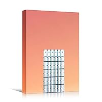 Canvas Wall Art White Building Pattern Architecture & Maps Building Chic Home Office Photography - 12x18 inches