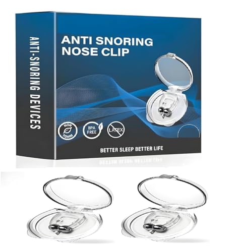 Image of Magnetic Nasal Clips for Breathing | Anti Snoring Nose Clips | Skin Safe Sleep Nasal Clips | Nasal Dilators For Breathing | Instant Releif From Snoring | Snore Stopper | Anti Snoring Nose Clips | Anti Snoring Devices For Men /Women | Boost Oxygen Intake | Snoring Stopper For Men /Women | (Pack of 2)