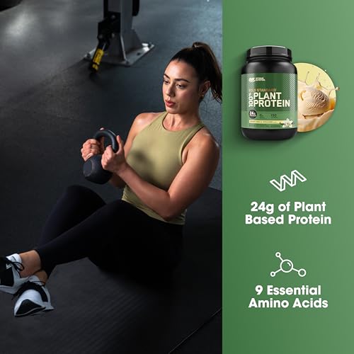 Image of Optimum Nutrition Gold Standard 100% Plant Based Protein Powder, Gluten Free, Vegan Protein for Muscle Support and Recovery with Amino Acids - Creamy Vanilla, 20 Servings (Packaging May Vary)