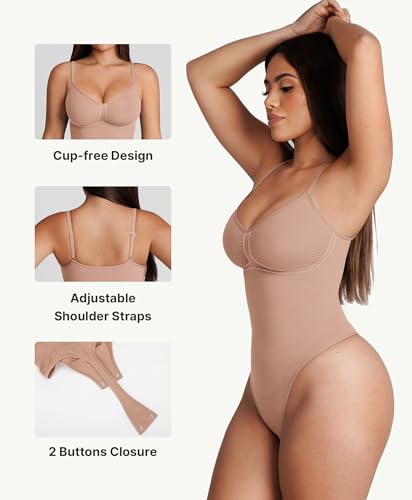 Image of FeelinGirl Shapewear Bodysuit for Women Tummy Control Body Shaper Going Out